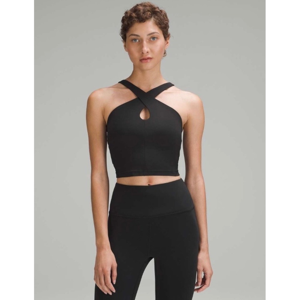 Lululemon Align Keyhole Halter Tank Top Black Nulu Size 8 W1EH5S